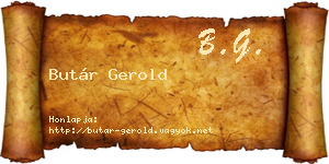 Butár Gerold névjegykártya